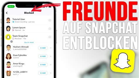 Snapchat Freunde entblocken 